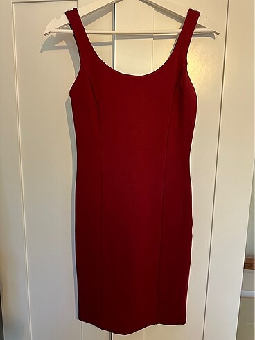 Bordo Kisa Elbise - Görsel 9