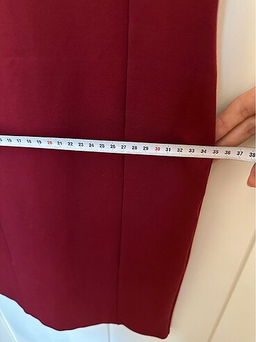 Bordo Kisa Elbise - Görsel 7