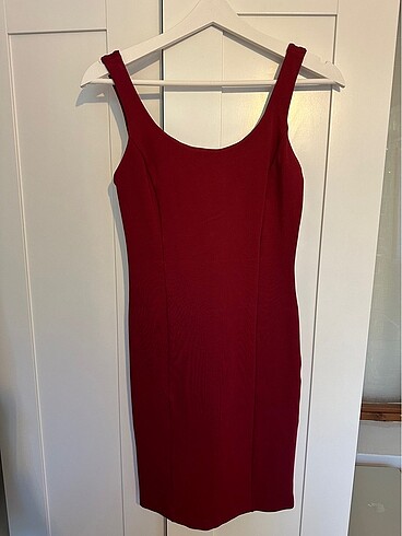 Bordo Kisa Elbise - Görsel 8