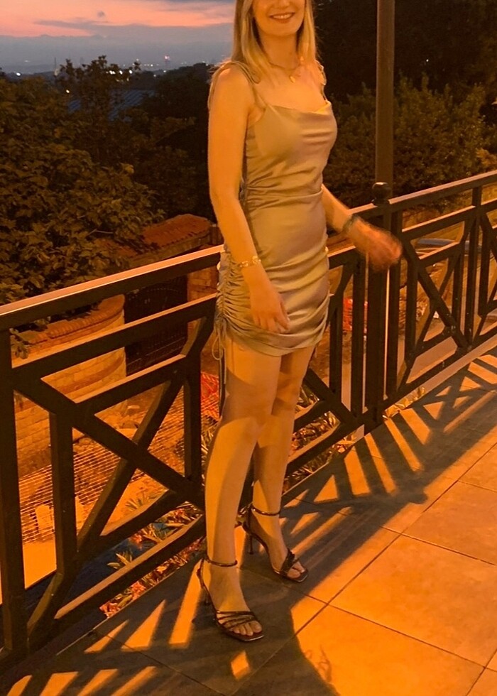 Mango Kisa Saten Elbise - Görsel 2