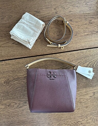  Beden bordo Renk Tory Burch Mcgraw Small Deri Canta