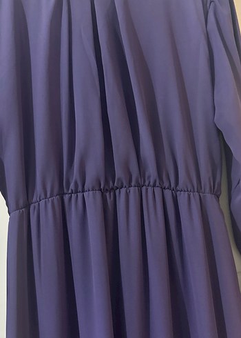 Uzun Mor Fırfırlı Bohem Kadın Elbise - Görsel 2