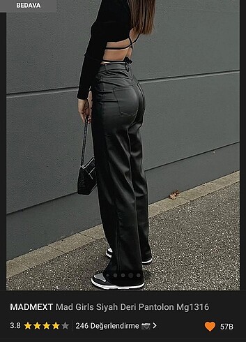 Siyah deri pantalon