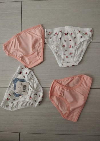 Çiçek Desenli ve Pembe Kız çocuk Külot Seti - Görsel 4