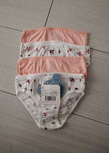 Çiçek Desenli ve Pembe Kız çocuk Külot Seti - Görsel 3