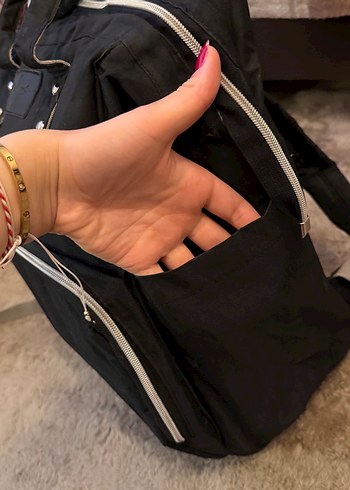 BÜYÜK BOY Siyah Anne Bebek Bakım Çantası - Görsel 12