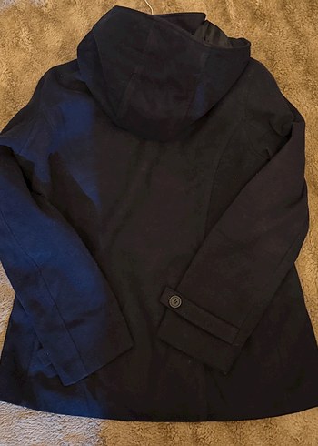 Kadın Lacivert Düğmeli Kaban - Görsel 3