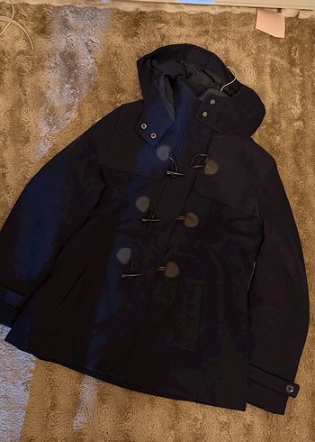 Kadın Lacivert Düğmeli Kaban - Görsel 2