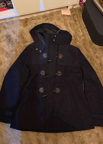 Kadın Lacivert Düğmeli Kaban - Görsel 5