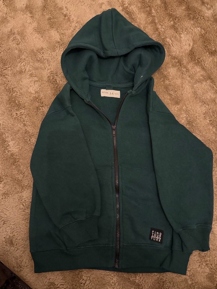 Kapüşonlu Fermuarlı Erkek Çocuk Sweatshirt - Görsel 5