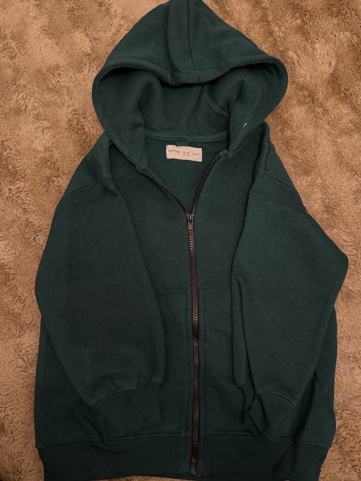 Kapüşonlu Fermuarlı Erkek Çocuk Sweatshirt - Görsel 2