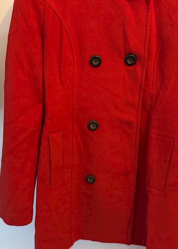 Kırmızı Çift Düğmeli Kaban - Görsel 4
