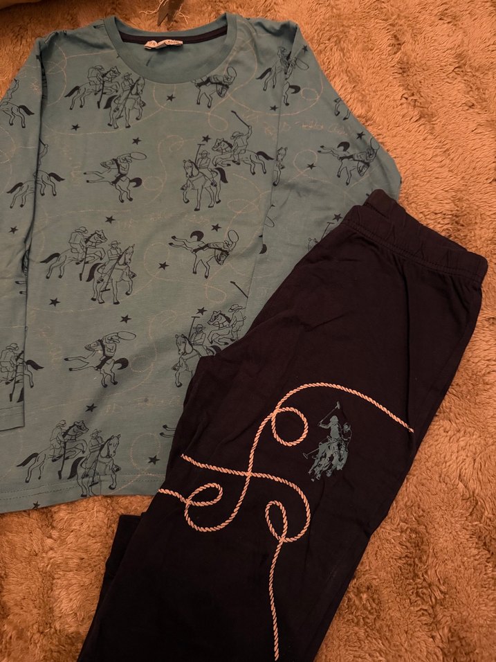 U.S polo Baskılı Erkek Pijama Takımı - Görsel 3