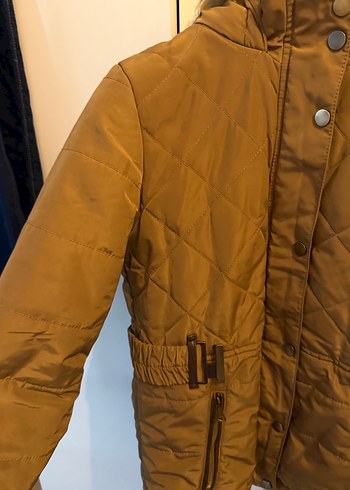 Kadın Bej Süet Kürklü Midi Kışlık mont - Görsel 4