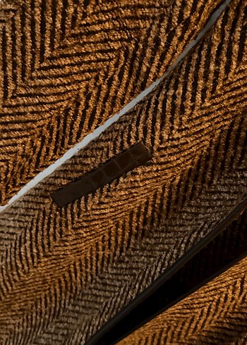 Deri Detaylı Desenli Kaban - Görsel 3