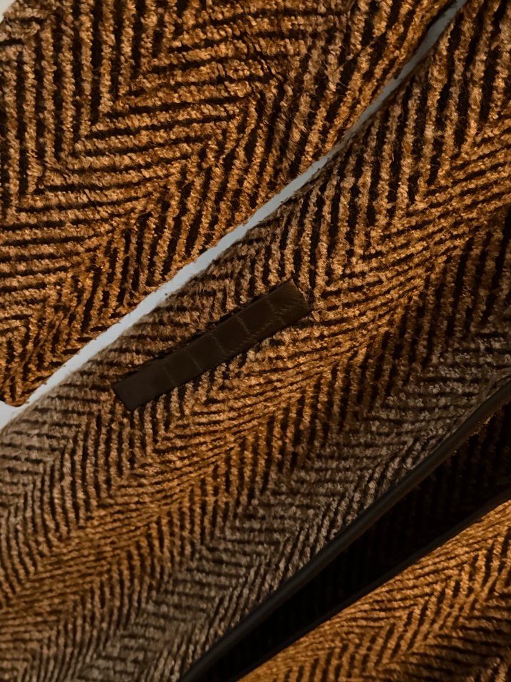 Deri Detaylı Desenli Kaban - Görsel 3