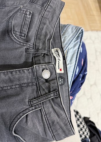 Gri Kadın Kot Pantolon, - Görsel 4