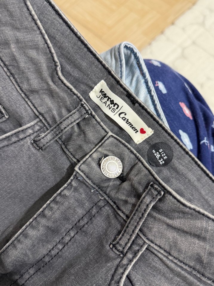 Gri Kadın Kot Pantolon, - Görsel 5