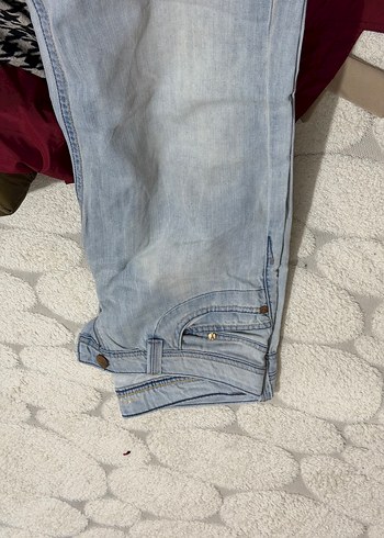 Açık mavi Düz Kesim Kadın Kot Pantolon - Görsel 3