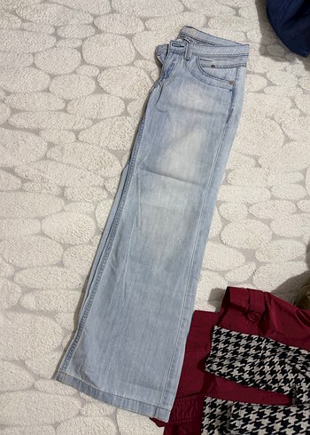 Açık mavi Düz Kesim Kadın Kot Pantolon - Görsel 2