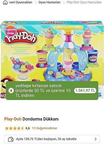 Play-doh dondurma dukkani hamur yapım seti