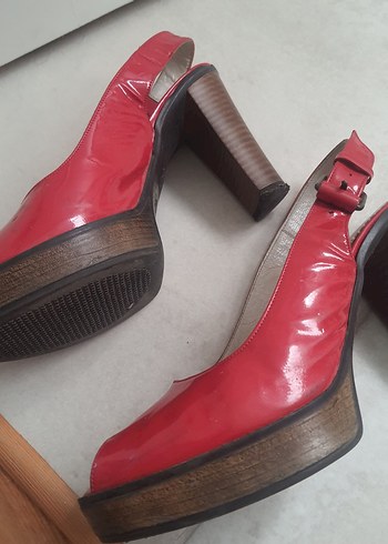 Kadın Kırmızı Dolgu Topuklu BARGELLO Ayakkabı - Görsel 4