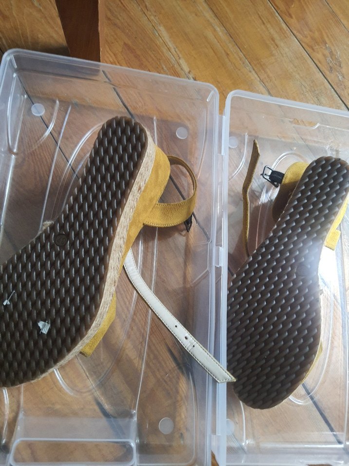 Sarı Süet Dolgu Topuklu Kadın ayakkabı - Görsel 4