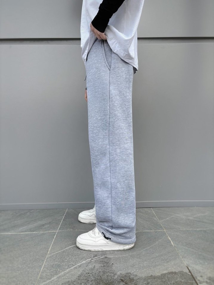 Gri Rahat Kesim UNİSEX Eşofman Altı - Görsel 4