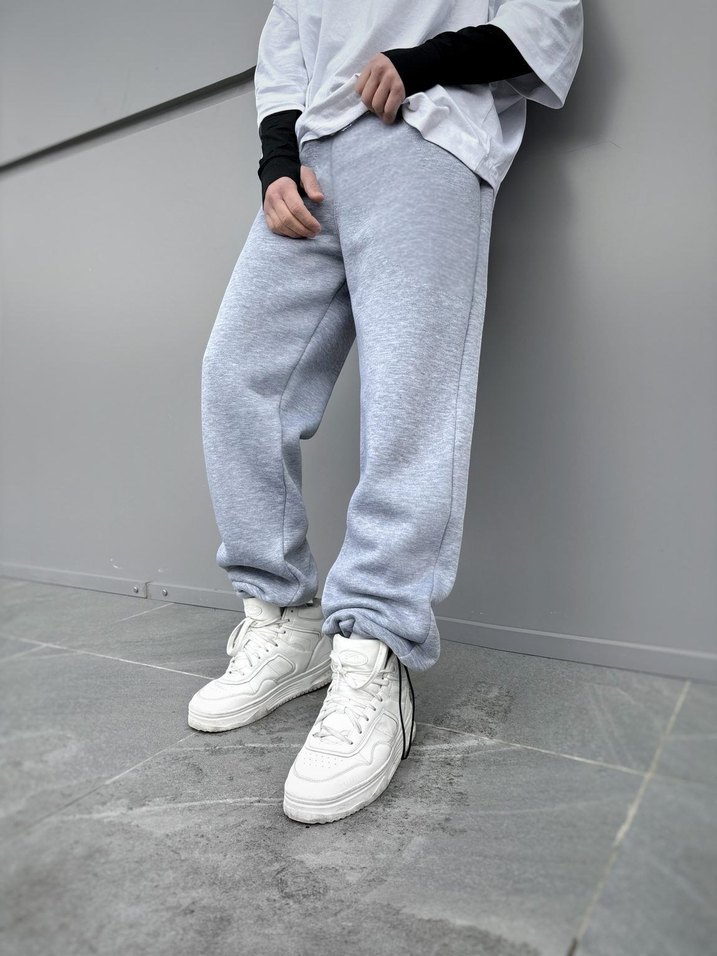 Gri Rahat Kesim UNİSEX Eşofman Altı - Görsel 3