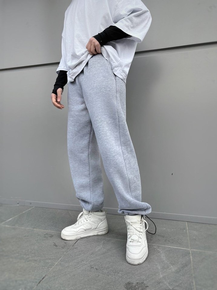 Gri Rahat Kesim UNİSEX Eşofman Altı - Görsel 2