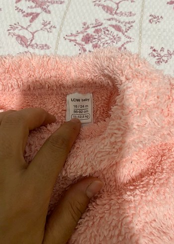 LC Waikiki Pembe Peluş Kız Bebek Takımı Uzun Kollu