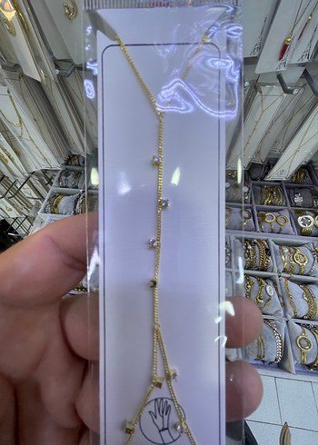 Zincir Detaylı Altın Renk Kadın El Zinciri - Görsel 5