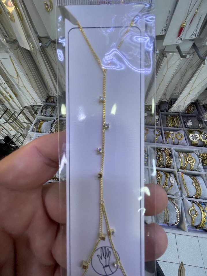 Zincir Detaylı Altın Renk Kadın El Zinciri - Görsel 5