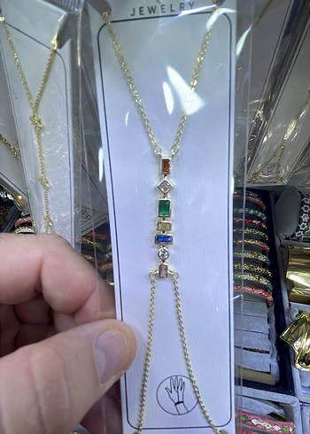 Altın Renkli Zincir Detaylı Kadın El Zinciri - Görsel 10