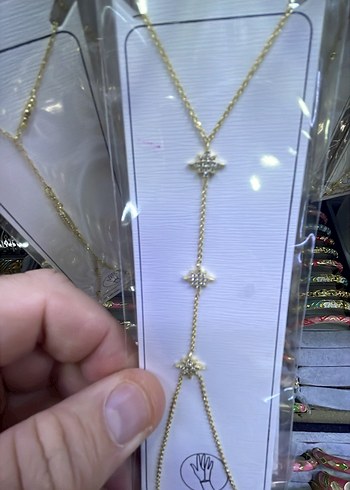 Altın Renkli Zincir Detaylı Kadın El Zinciri - Görsel 9