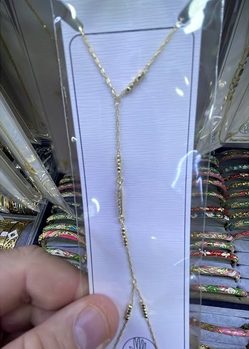 Altın Renkli Zincir Detaylı Kadın El Zinciri - Görsel 13