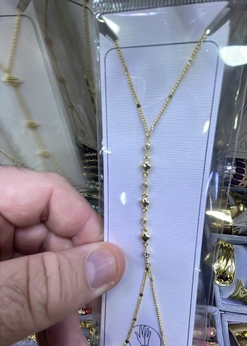 Altın Renkli Zincir Detaylı Kadın El Zinciri - Görsel 11