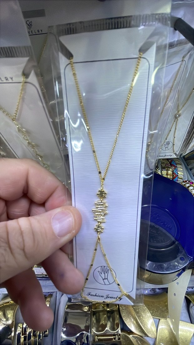 Altın Renkli Zincir Detaylı Kadın El Zinciri - Görsel 5