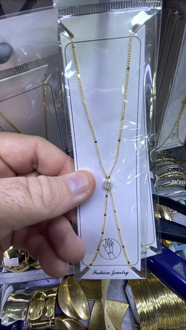 Altın Renkli Zincir Detaylı Kadın El Zinciri - Görsel 3