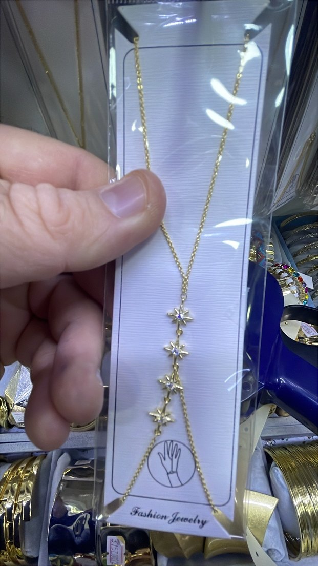 Altın Renkli Zincir Detaylı Kadın El Zinciri - Görsel 4