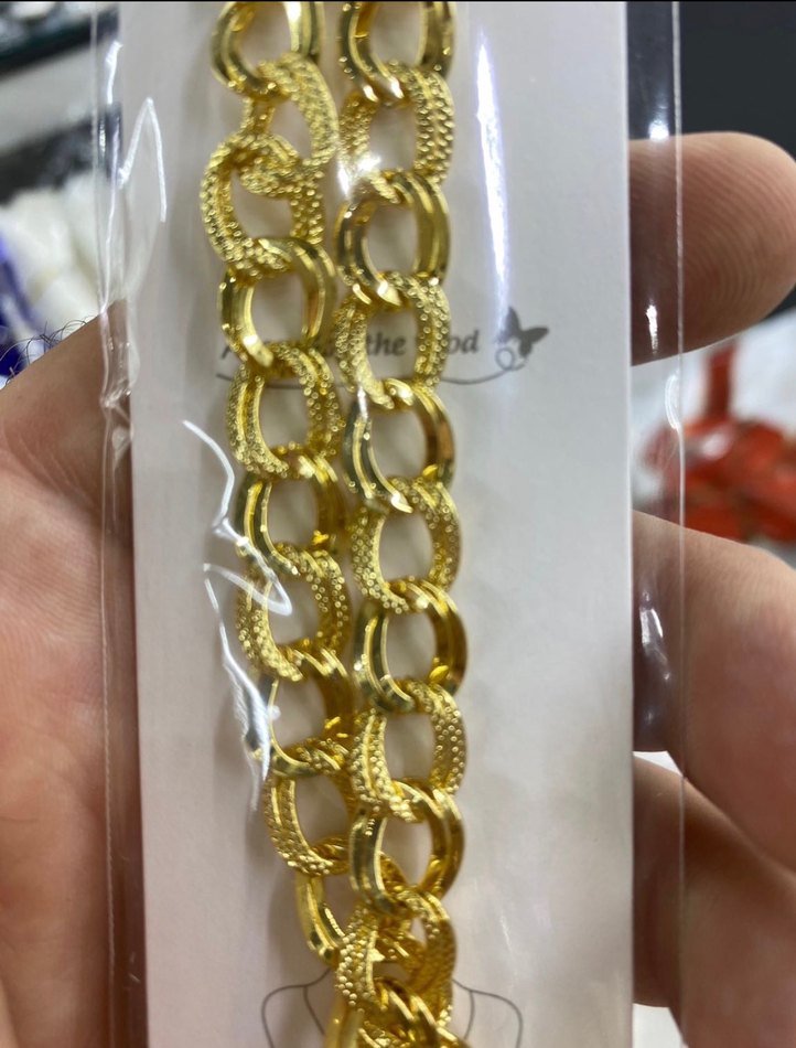 Altın Renkli Zincir Detaylı Uzun Kadın Kolye - Görsel 2