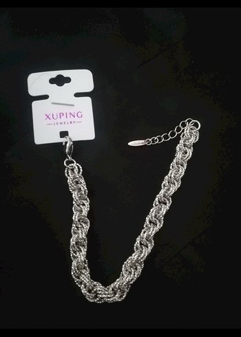 Xuping Zincir Detaylı Gri Yılan Desenli Bileklik - Görsel 3