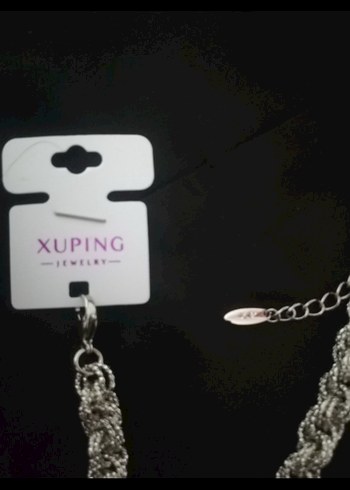 Xuping Zincir Detaylı Gri Yılan Desenli Bileklik - Görsel 2