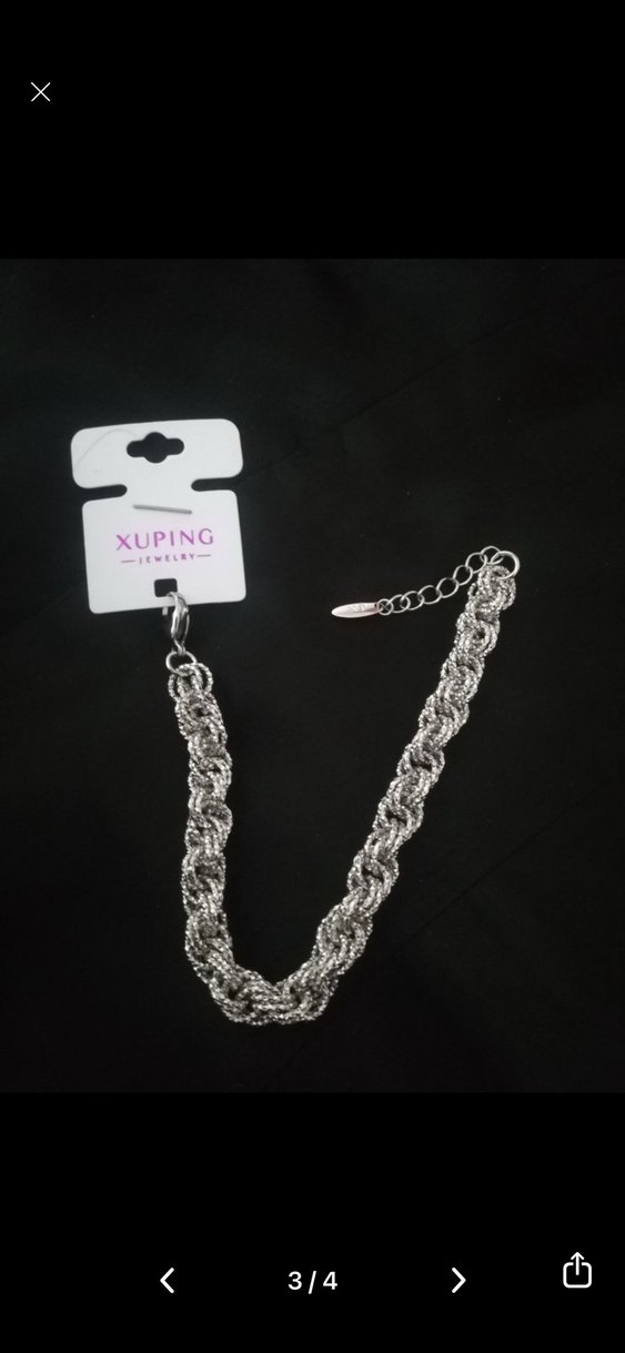 Xuping Zincir Detaylı Gri Yılan Desenli Bileklik - Görsel 3