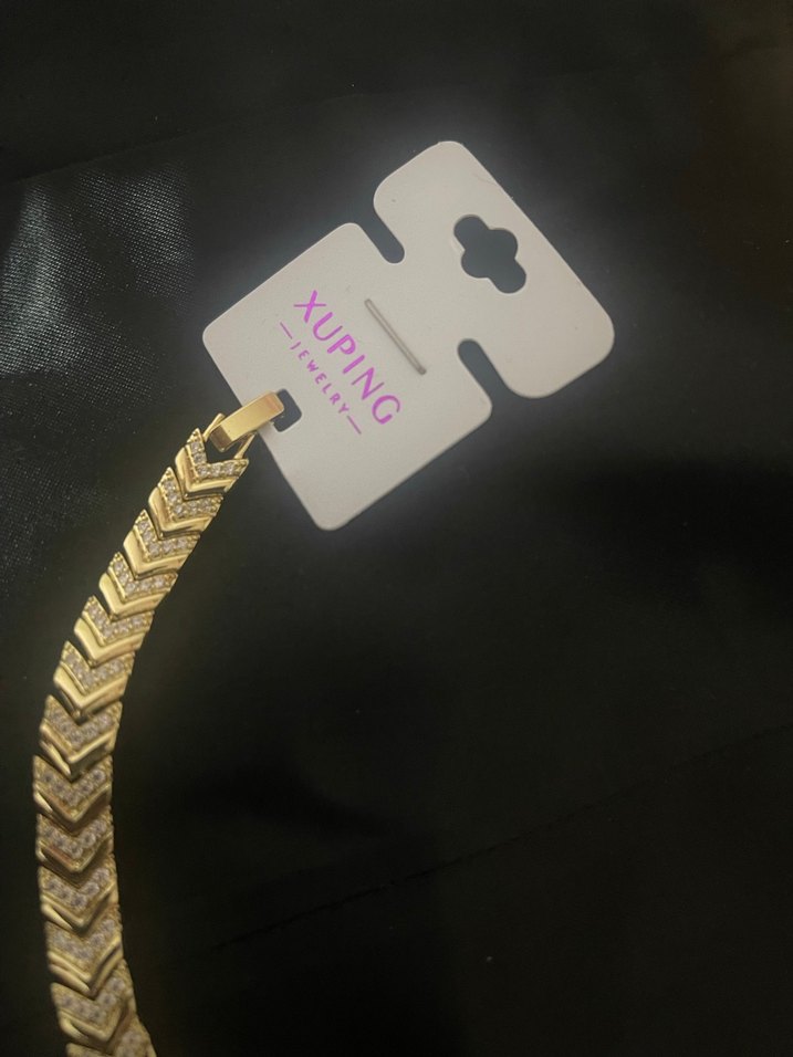 Zincir Detaylı Yılan Desenli Altın Bileklik - Görsel 2