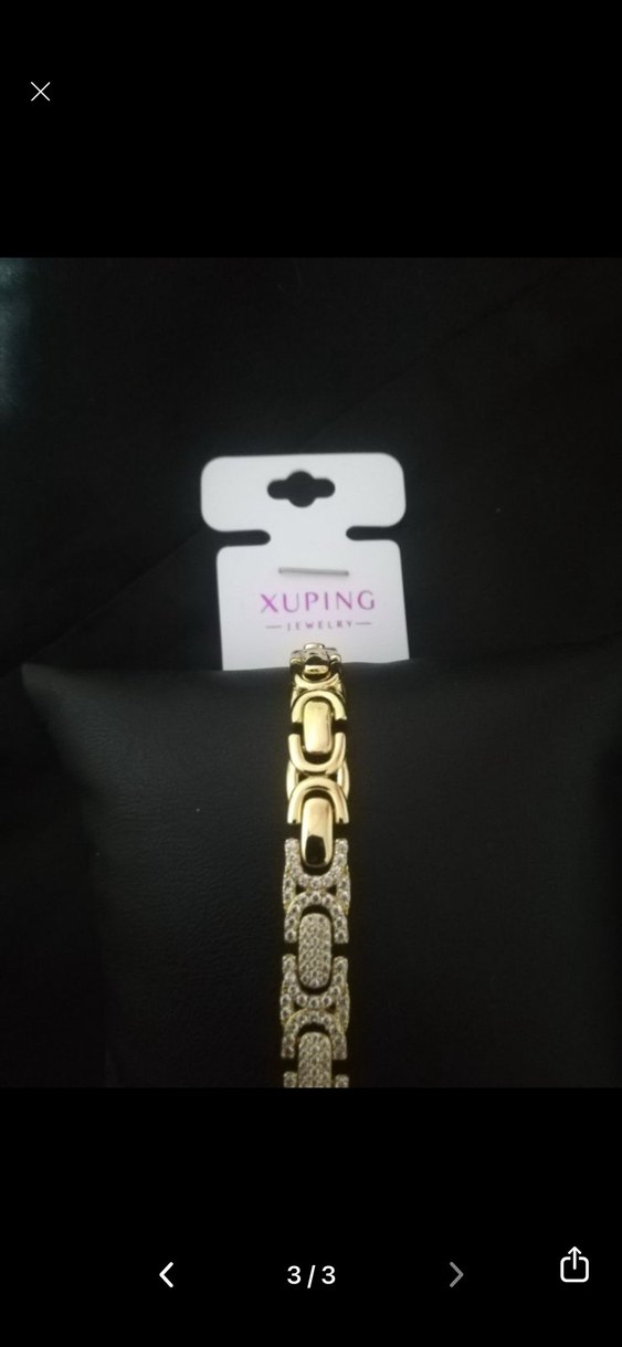 Zincir Detaylı Altın Renkli Yılan Desenli Bileklik - Görsel 3