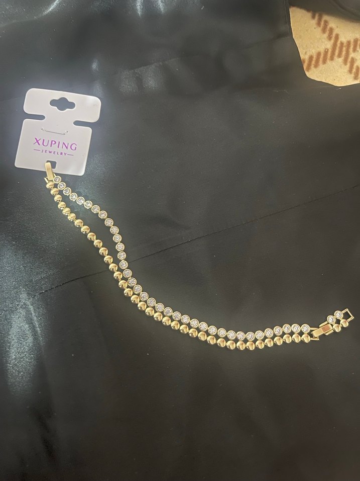 Zincir Detaylı Parlak Altın Kadın Bileklik - Görsel 5