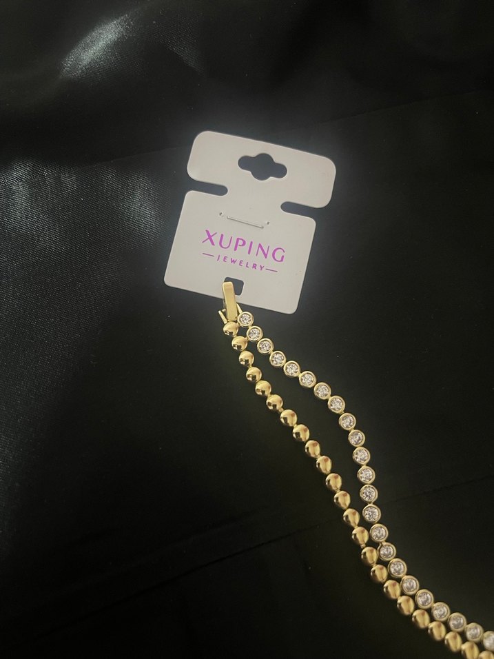 Zincir Detaylı Parlak Altın Kadın Bileklik - Görsel 4