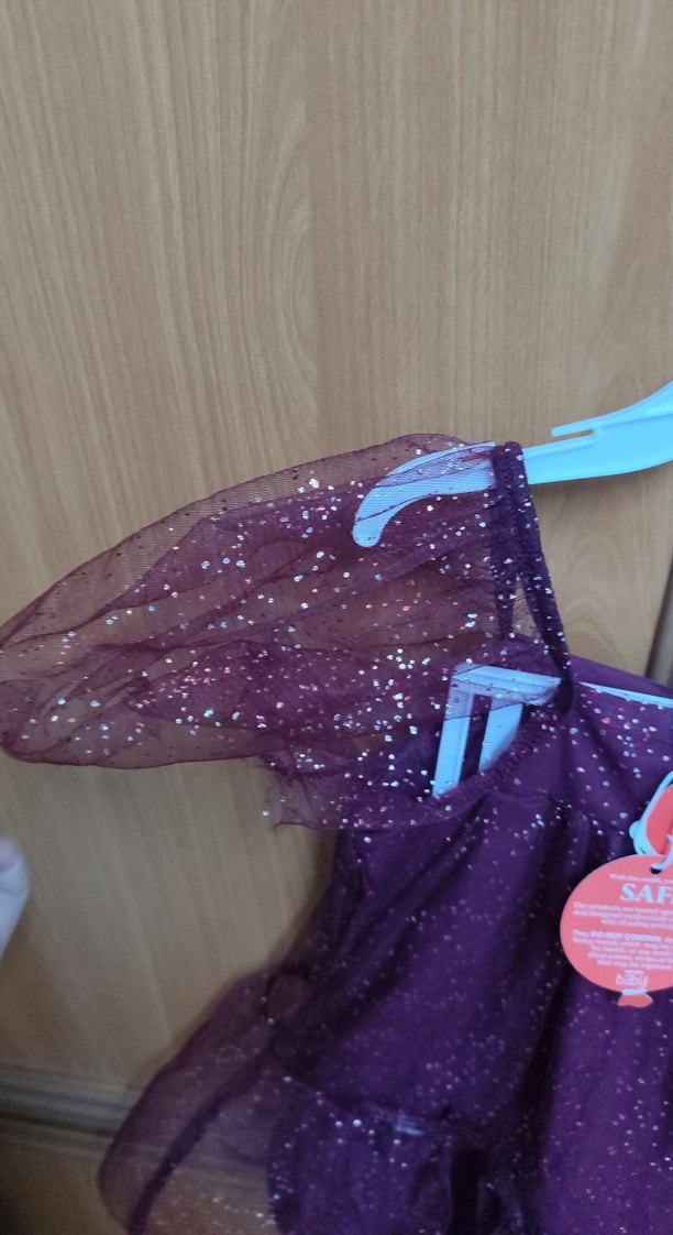 Kız Çocuk Mor Parlak Tül Elbise - Görsel 2