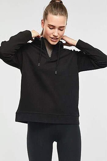 Siyah file sweatshirt